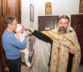 ALMATY, KAZAKHSTAN - DECEMBER 17: Christening ceremony on December 17, 2013 in Almaty, Kazakhstan.