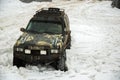 Almaty, Kazakhstan - February 21, 2013. Off-road racing on jeeps, Car competition, ATV. Traditional race Royalty Free Stock Photo