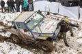 Almaty, Kazakhstan - February 21, 2013. Off-road racing on jeeps, Car competition, ATV. Traditional race Royalty Free Stock Photo