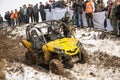 Almaty, Kazakhstan - February 21, 2013. Off-road racing on jeeps, Car competition, ATV. Traditional race Royalty Free Stock Photo