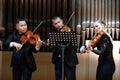 Almaty, Kazakhstan - 11.15.2020 : A group of musicians plays instruments. Performance of symphonic music