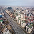 City during quarantine. Low car traffic on the central highway