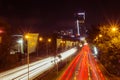 ALMATY, KAZAKHSTAN - MAY 6: Almaty city night view, Al-Farabi av Royalty Free Stock Photo