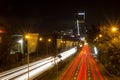 ALMATY, KAZAKHSTAN - MAY 6: Almaty city night view, Al-Farabi av Royalty Free Stock Photo