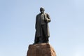 Monument of Abay Qunanbayuli - was a great Kazakh poet, composer and philosopher. Monument established in 1960 front of the Palace Royalty Free Stock Photo