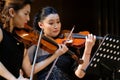 Almaty, Kazakhstan - 11.15.2020 : A musician plays an instrument. Performance of symphonic music