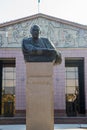 Almaty, Kazakhstan - September 15, 2018: monument to Gabit Musrepov near the Young Spectators Theater in Almaty