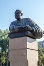 Almaty, Kazakhstan - September 15, 2018: monument to Gabit Musrepov near the Young Spectators Theater in Almaty