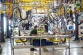 Almaty, Kazakhstan - 02.15.2022 : The worker applies an adhesive agent for soldering car parts. Hyundai Factory