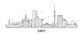 Almaty skyline Kazakhstan linear art city vector