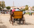 ALMAYATE, SPAIN - APRIL 22, 2018 Traditional Andalusian contest based on the presentation of the ability to drive horse with cart