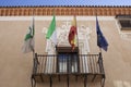 Balcony of Town Hall Building former Palace of Monsalud, Almendralejo, Spain