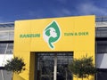 Yellow and green entrance logo