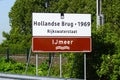 Sign stating the entering of Dutch bridge Hollandse Brug