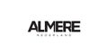 Almere in the Netherlands emblem. The design features a geometric style, vector illustration with bold typography in a modern font Royalty Free Stock Photo