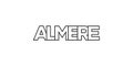 Almere in the Netherlands emblem. The design features a geometric style, vector illustration with bold typography in a modern font Royalty Free Stock Photo