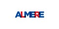 Almere in the Netherlands emblem. The design features a geometric style, vector illustration with bold typography in a modern font Royalty Free Stock Photo
