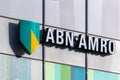 ABN AMRO sign logo on the bank building