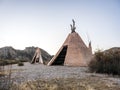 Great view of the Tipi, the traditional home of north American tribes, film set in Almeria, Andalucia, Spain