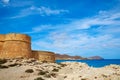 Almeria Cabo de Gata fortress Los Escullos beach Royalty Free Stock Photo