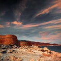 Almeria Cabo de Gata fortress Los Escullos beach Royalty Free Stock Photo