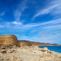 Almeria Cabo de Gata fortress Los Escullos beach Royalty Free Stock Photo
