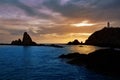 Almeria Cabo de Gata lighthouse sunset in Spain Royalty Free Stock Photo