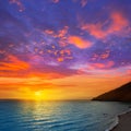 Almeria Cabo de Gata sunset from lighthouse Royalty Free Stock Photo