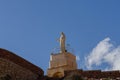 ALMERIA, SPAIN - 23 FEBRUARY 2024 Sculpture of the Sacred Heart of Jesus on the hill of San Cristobal in the Spanish city of Royalty Free Stock Photo