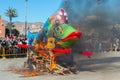 ALMERIA, SPAIN - 28 FEBRUARY 2024 A traditional funeral procession ending with the burial of a sardine bidding farewell to