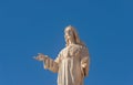 ALMERIA, SPAIN - 23 FEBRUARY 2024 Sculpture of the Sacred Heart of Jesus on the hill of San Cristobal in the Spanish city of Royalty Free Stock Photo