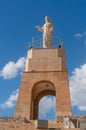 ALMERIA, SPAIN - 23 FEBRUARY 2024 Sculpture of the Sacred Heart of Jesus on the hill of San Cristobal in the Spanish city of Royalty Free Stock Photo