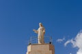 ALMERIA, SPAIN - 23 FEBRUARY 2024 Sculpture of the Sacred Heart of Jesus on the hill of San Cristobal in the Spanish city of Royalty Free Stock Photo