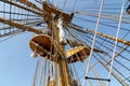 Almeria, Spain; July 8th 2018: Amerigo Vespucci Mast. Amerigo Vespucci is a training ship of year 1930 Royalty Free Stock Photo