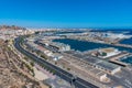 ALMERIA, SPAIN, JUNE 20, 2019: View of Port of Almeria in Spain