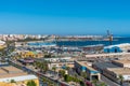 ALMERIA, SPAIN, JUNE 20, 2019: View of Port of Almeria in Spain