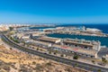 ALMERIA, SPAIN, JUNE 20, 2019: View of Port of Almeria in Spain
