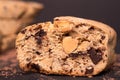 Almond biscotti biscuits. Food background. Royalty Free Stock Photo
