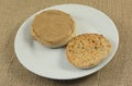 Almond butter on English muffin