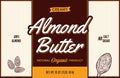 Almond butter label and packaging design template