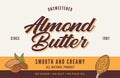 Almond butter label and packaging design template