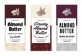 Almond butter labels in modern style