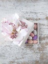 Almond candies in a box Royalty Free Stock Photo