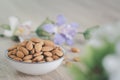 Almond in a ceramic bowl.