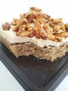Almond coffee toffee cake Royalty Free Stock Photo