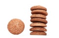 Almond cookies isolated on white background Royalty Free Stock Photo
