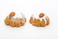 Almond Cookies plate studio quality white background Royalty Free Stock Photo