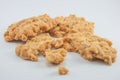 Almond cookies on white background