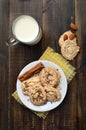 Almond cookies on white plate