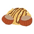 Almond dessert icon isometric vector. Traditional almond biscuit and chestnut